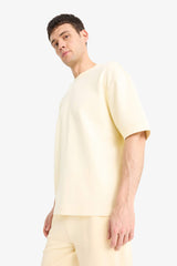 Loose Fit Crew Neck Heavy Fabric Basic T-Shirt