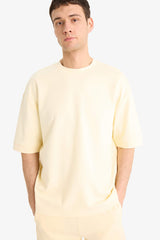 Loose Fit Crew Neck Heavy Fabric Basic T-Shirt