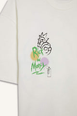 100% Cotton Rick and Morty Comfort Regular Fit Relaxed Fit Crew Neck Back Printed Short Sleeve T-Shirt