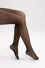 15 Den Womens Glitter Heart Patterned Tights