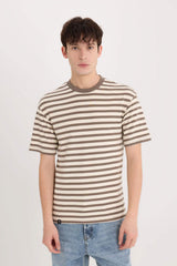 Boxy Fit Crew Neck Striped T-Shirt