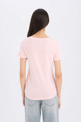 Regular Fit V-Neck Ribana Short Sleeve T-Shirt