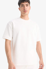 Oversize Loose Fit Crew Neck Heavy Fabric Basic Plain Short Sleeve Black T-Shirt