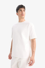 Oversize Loose Fit Crew Neck Heavy Fabric Basic Plain Short Sleeve Black T-Shirt