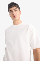 Oversize Loose Fit Crew Neck Heavy Fabric Basic Plain Short Sleeve Black T-Shirt