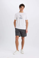 Regular Fit Straight Leg Basic Shorts