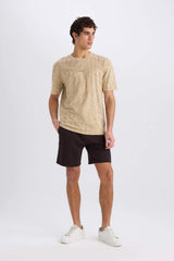 Regular Fit Straight Leg Basic Shorts