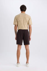 Regular Fit Straight Leg Basic Shorts
