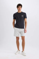 Regular Fit Straight Leg Basic Shorts