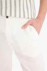 100% Linen Relax Fit Comfortable Cut Straight Leg Summer Trousers