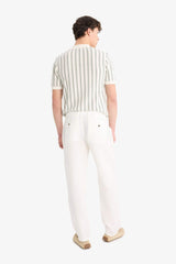 100% Linen Relax Fit Comfortable Cut Straight Leg Summer Trousers