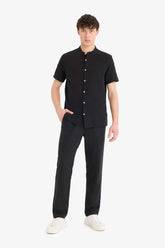 Relax Fit Comfortable Cut Skinny Leg Linen Blend Summer Trousers