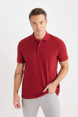 Regular Fit Polo Collar Pique Polo T-Shirt