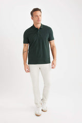 Regular Fit Polo Collar Pique Polo T-Shirt