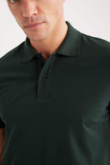 Regular Fit Polo Collar Pique Polo T-Shirt