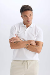 Regular Fit Polo Collar Pique Polo T-Shirt
