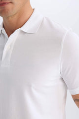 Regular Fit Polo Collar Pique Polo T-Shirt