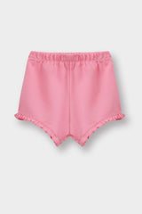 Baby Girl Elastic Waist Pique Shorts