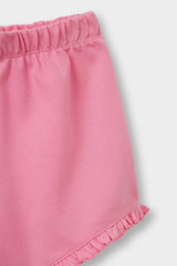 Baby Girl Elastic Waist Pique Shorts