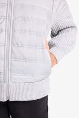 Boys Half Turtleneck Zip-Up Knitted Cardigan