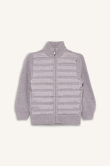 Boys Half Turtleneck Zip-Up Knitted Cardigan