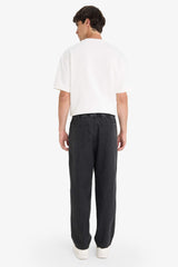 100% Cotton Wide Leg Elastic Waist Tie-Down Wide Leg Jeans