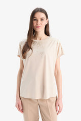 Crew Neck Printed Short Sleeve T-Shirt