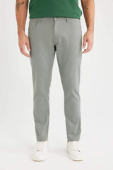 Slim Fit Fit Fit Narrow Leg Chino Canvas Pants