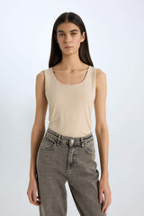 Slim Fit Basic Square Collar Sleeveless Tank Top