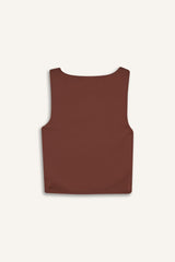 Slim Fit Basic Square Collar Sleeveless Tank Top
