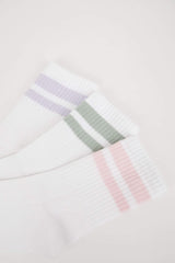 Girls Comfortable Elastic 3-Pack Cotton Long Socks