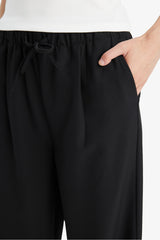 High Waist Wide Leg Satin Trousers
