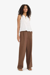 High Waist Wide Leg Satin Trousers