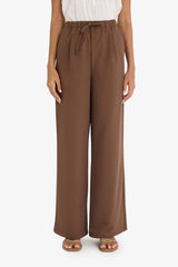 High Waist Wide Leg Satin Trousers