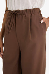 High Waist Wide Leg Satin Trousers