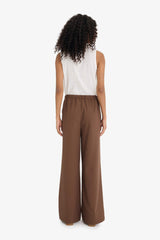High Waist Wide Leg Satin Trousers
