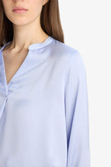 Regular Fit Open Neck Satin Blouse