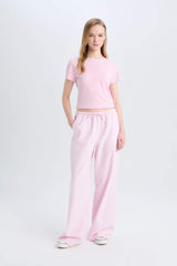 Regular Fit Crew Neck Basic Black T-Shirt