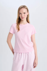 Regular Fit Crew Neck Basic Black T-Shirt