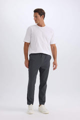 Relax Fit Comfortable Cut Straight Leg Cristed Summer Fabric Pants