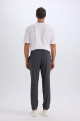 Relax Fit Comfortable Cut Straight Leg Cristed Summer Fabric Pants