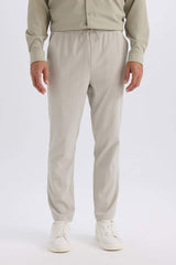 Relax Fit Comfortable Cut Straight Leg Cristed Summer Fabric Pants