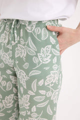 Wide Leg Patterned High Casual Trousers