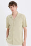 Modern Fit Polo Collar Textured Combed Cotton Short Sleeve Shirt