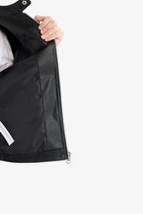 Boys Waterproof Zippered Faux Leather Jacket Coat