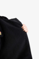 Boys Waterproof Zippered Collar Plush Lining Faux Leather Coat