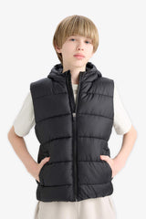 Boys Water Repellent Hooded Vest