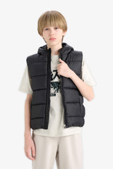 Boys Water Repellent Hooded Vest