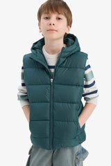 Boys Water Repellent Hooded Vest