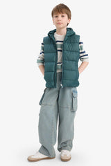 Boys Water Repellent Hooded Vest